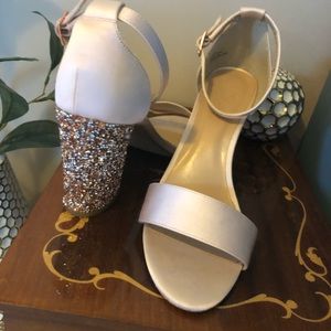 Pink Sparkle Heels with Silver and Pink Accents